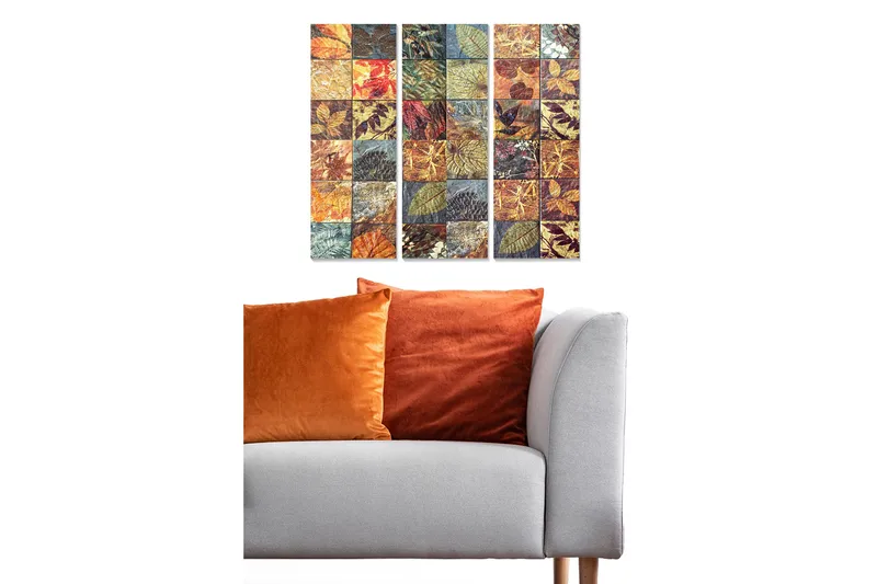 Canvastavla Floral 3-pack Flerfärgad, 20x50 cm