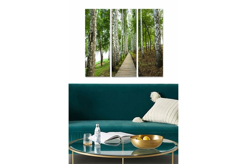 Canvastavla Floral 3-pack Flerfärgad, 20x50 cm