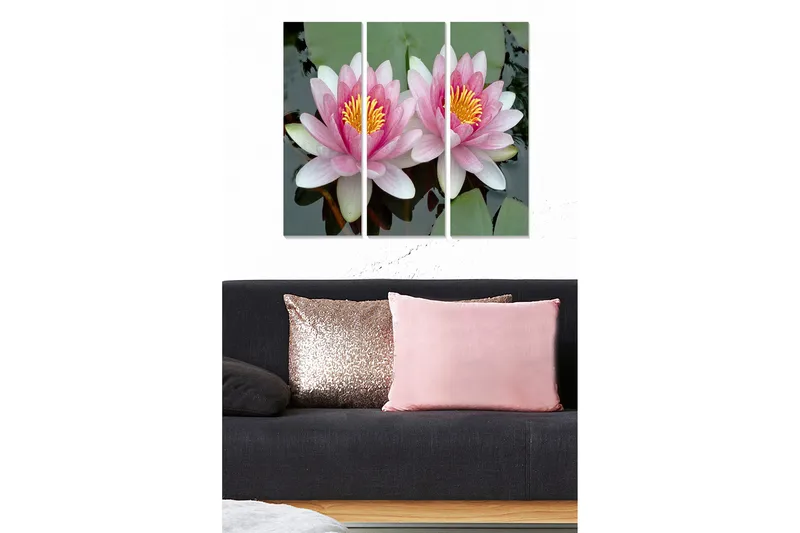 Canvastavla Floral 3-pack Flerfärgad, 20x50 cm