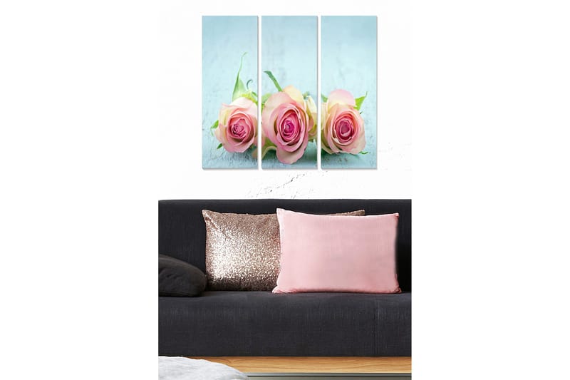 Canvastavla Floral 3-pack Flerfärgad, 20x50 cm