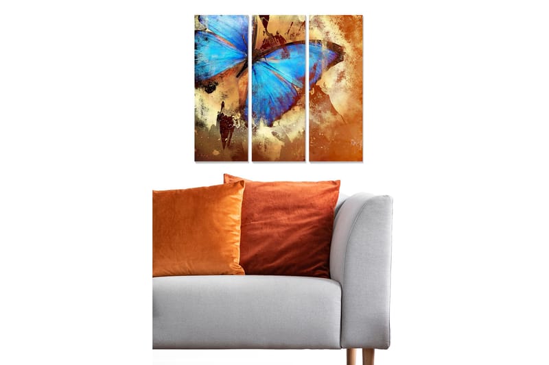 Canvastavla Floral 3-pack Flerfärgad, 20x50 cm