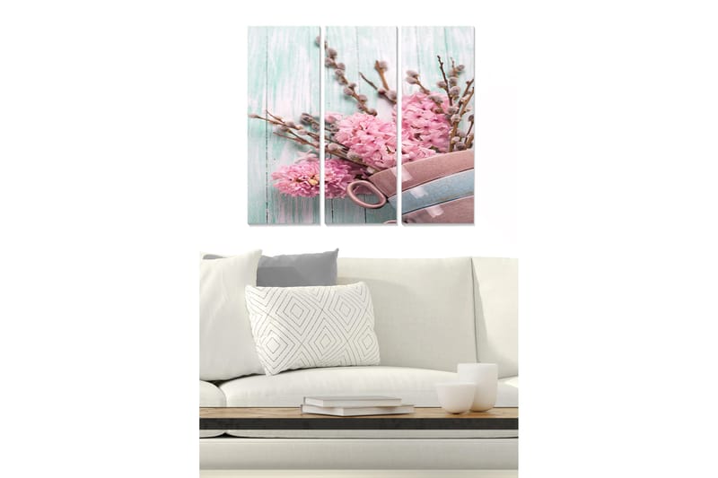 Canvastavla Floral 3-pack Flerfärgad, 20x50 cm