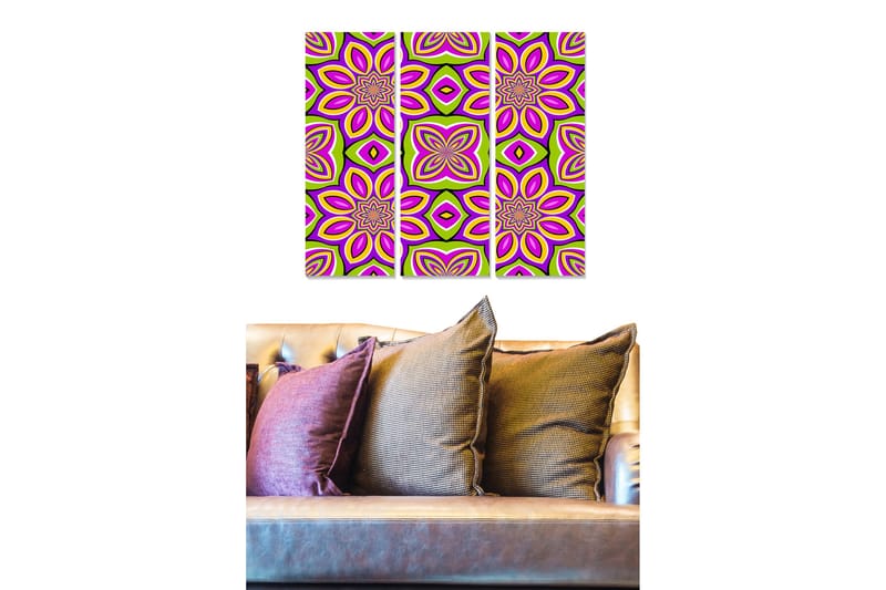 Canvastavla Floral 3-pack Flerfärgad, 20x50 cm