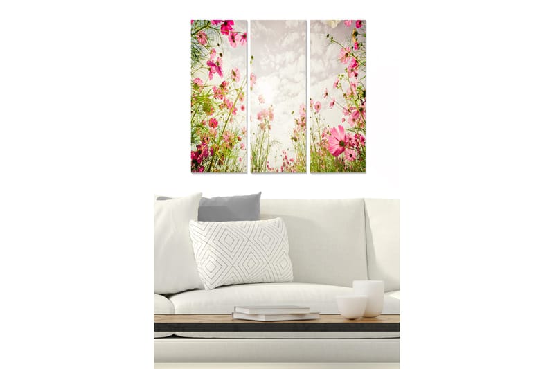 Canvastavla Floral 3-pack Flerfärgad, 20x50 cm