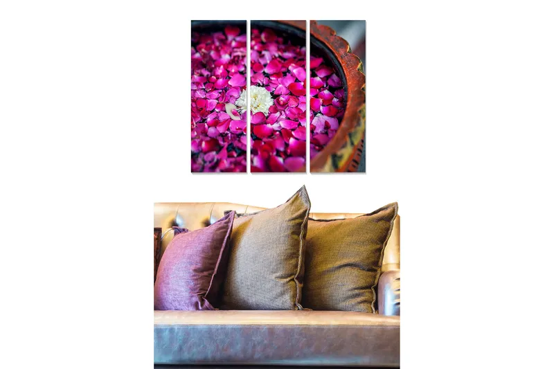 Canvastavla Floral 3-pack Flerfärgad, 20x50 cm