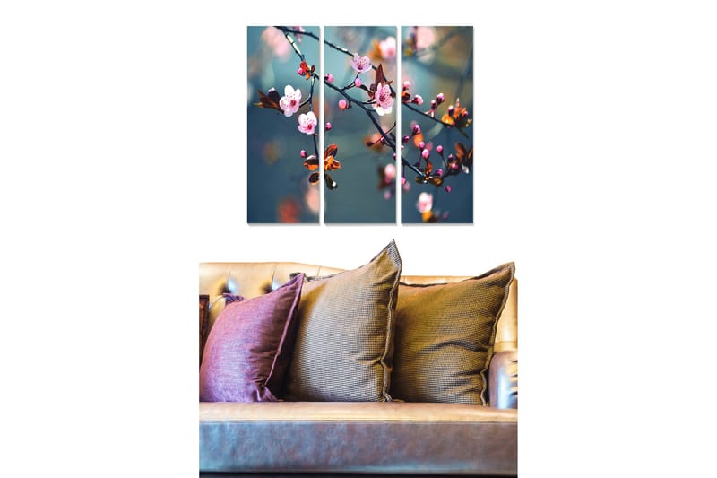 Canvastavla Floral 3-pack Flerfärgad, 20x50 cm
