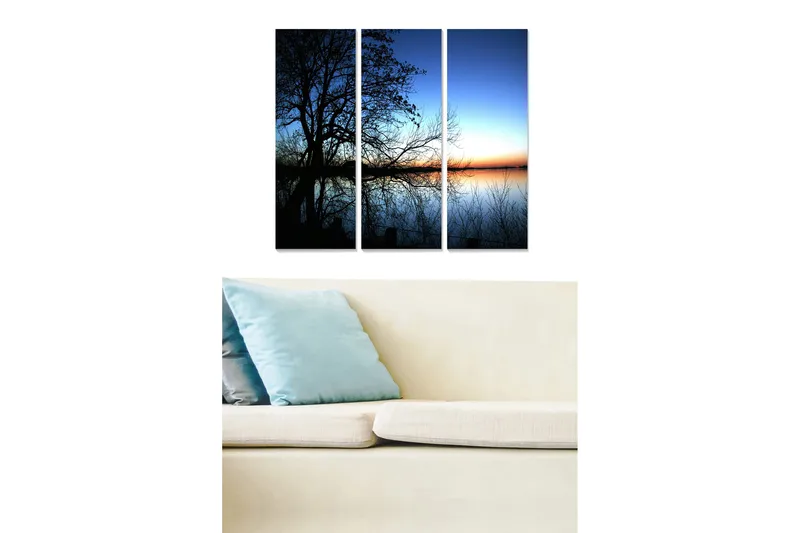 Canvastavla Floral 3-pack Flerfärgad, 20x50 cm