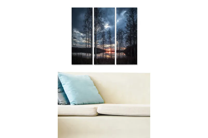 Canvastavla Floral 3-pack Flerfärgad, 20x50 cm