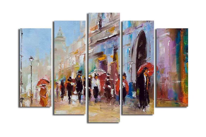 Canvastavla Floral 5-pack Flerfärgad - 19x60 cm - Inredning - Tavlor & konst - Canvastavlor