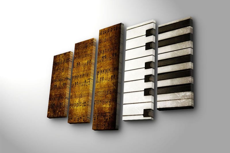 Canvastavla Floral 5-pack Flerfärgad - 19x60 cm - Inredning - Tavlor & konst - Canvastavlor