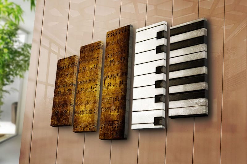 Canvastavla Floral 5-pack Flerfärgad - 19x60 cm - Inredning - Tavlor & konst - Canvastavlor