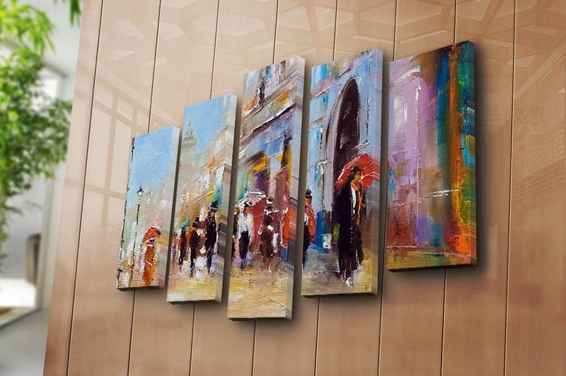 Canvastavla Floral 5-pack Flerfärgad - 19x60 cm - Inredning - Tavlor & konst - Canvastavlor