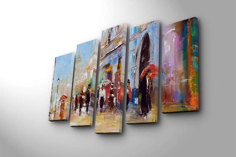 Canvastavla Floral 5-pack Flerfärgad - 19x60 cm - Inredning - Tavlor & konst - Canvastavlor