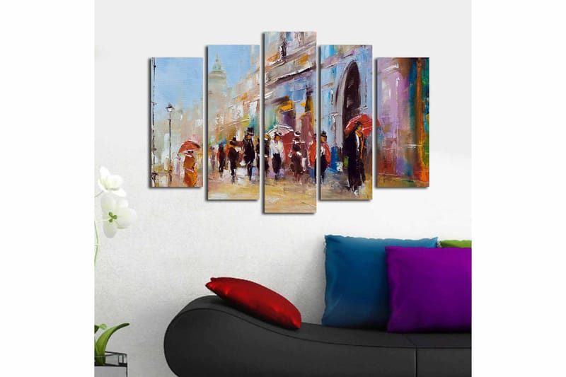 Canvastavla Floral 5-pack Flerfärgad - 19x60 cm - Inredning - Tavlor & konst - Canvastavlor