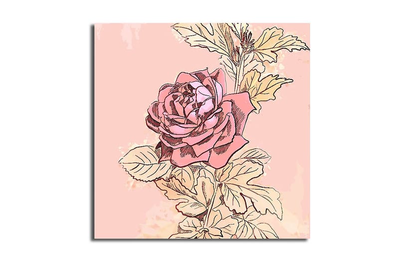 Canvastavla Floral Flerfärgad - 45x45 cm - Inredning - Tavlor & konst - Canvastavlor