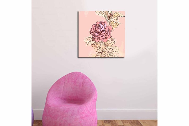 Canvastavla Floral Flerfärgad - 45x45 cm - Inredning - Tavlor & konst - Canvastavlor