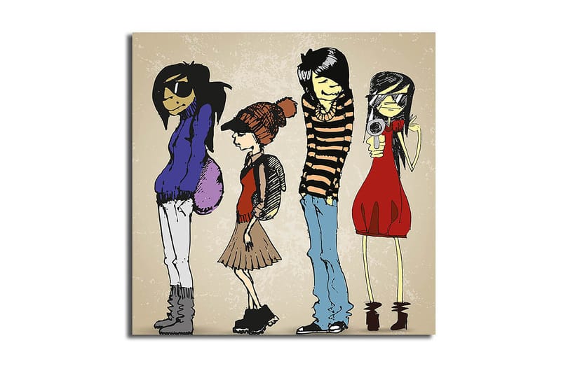 Canvastavla Floral Flerfärgad, 45x45 cm