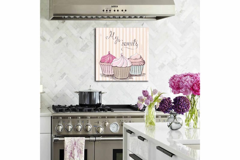 Canvastavla Floral Flerfärgad - 45x45 cm - Inredning - Tavlor & konst - Canvastavlor