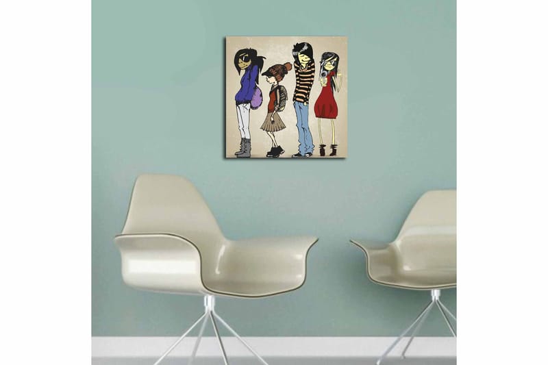 Canvastavla Floral Flerfärgad - 45x45 cm - Inredning - Tavlor & konst - Canvastavlor