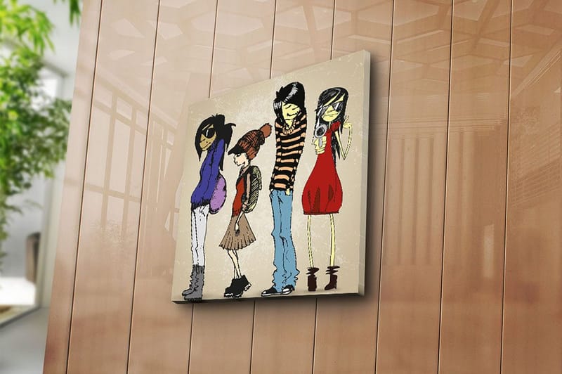 Canvastavla Floral Flerfärgad - 45x45 cm - Inredning - Tavlor & konst - Canvastavlor