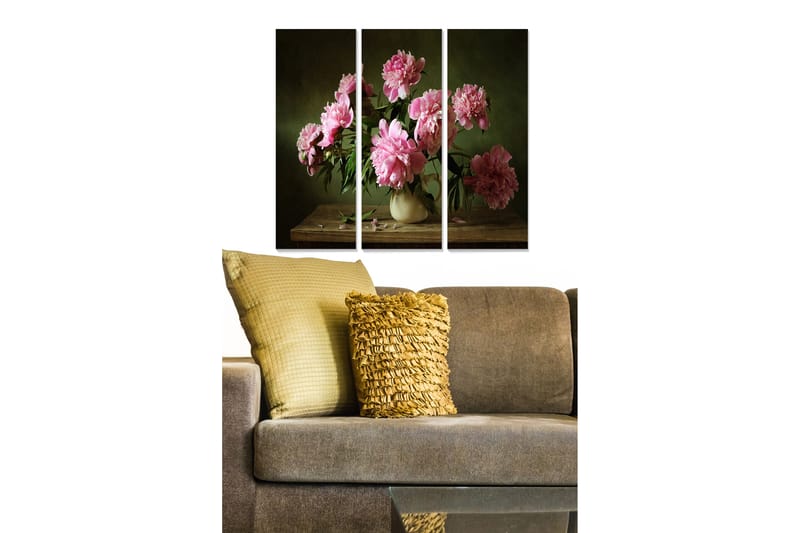 Canvastavla Geometric 3-pack Flerfärgad - 20x50 cm - Inredning - Tavlor & konst - Canvastavlor