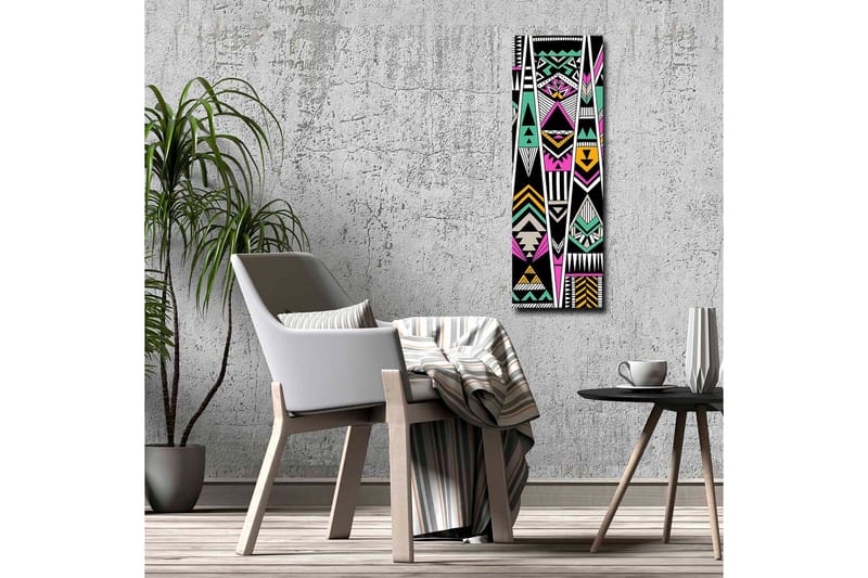 Canvastavla - Geometrisk komposition med färgglada mönster - Svart / Turkos / Rosa - Inredning - Tavlor & konst - Canvastavlor