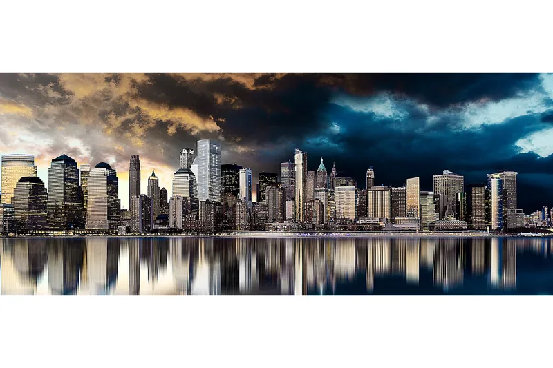 Canvastavla Gold City, 60x139 cm