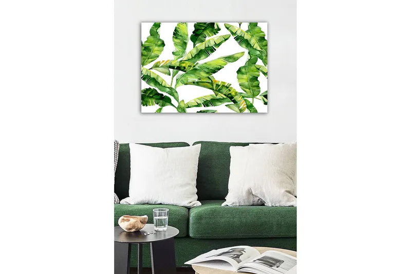 Canvastavla - Grönskande bladverk med tropiska växter - Mörkgrön / Ljusgrön / Gulgrön - Inredning - Tavlor & konst - Canvastavlor
