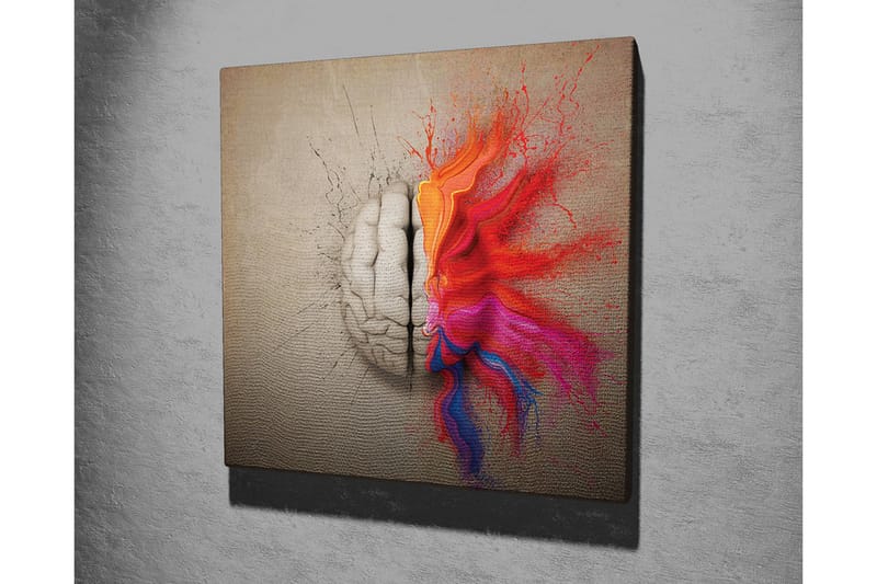 Canvastavla - Hjärna som spricker upp med färgglada explosioner av kreativitet - Röd / Orange / Rosa - Inredning - Tavlor & konst - Canvastavlor