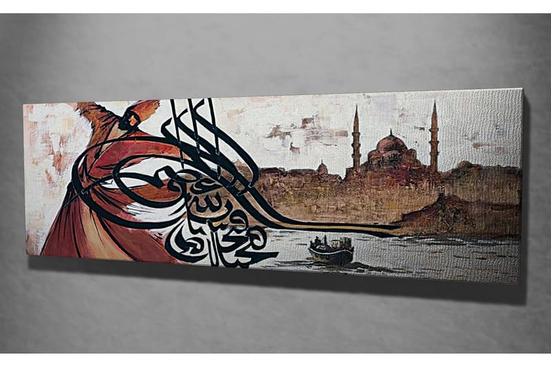 Canvastavla Istanbul m. arabiska tecken - Grå/Beige - Canvastavlor