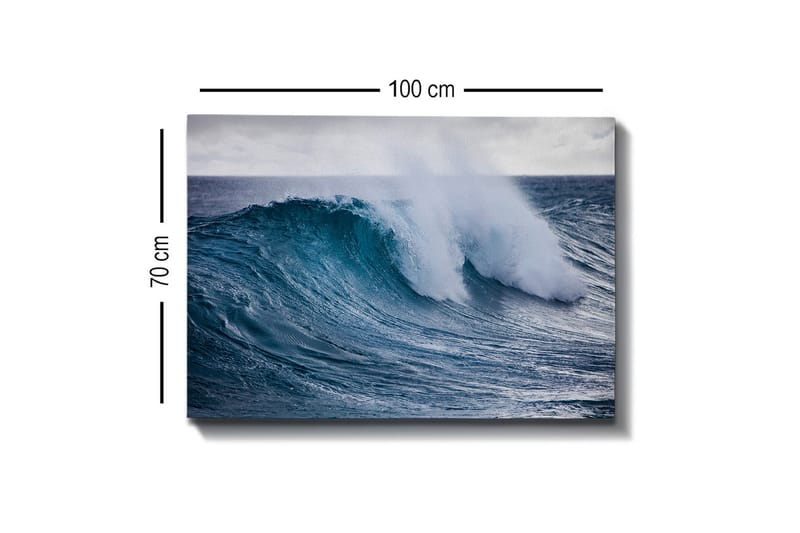 Canvastavla - Kraftfull våg som bryter mot ytan - Turkos / Mörkblå / Vit - Inredning - Tavlor & konst - Canvastavlor
