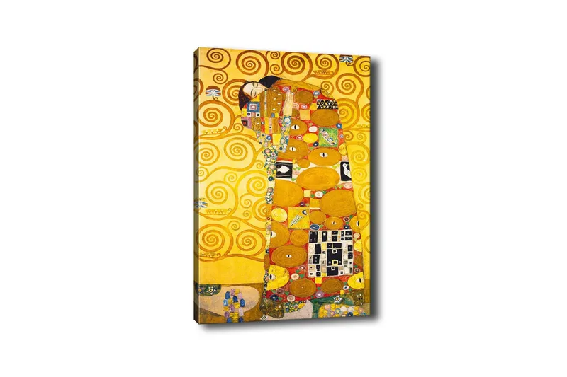 Canvastavla - Kramande par i en gyllene omgivning, Guld / Svart / Röd