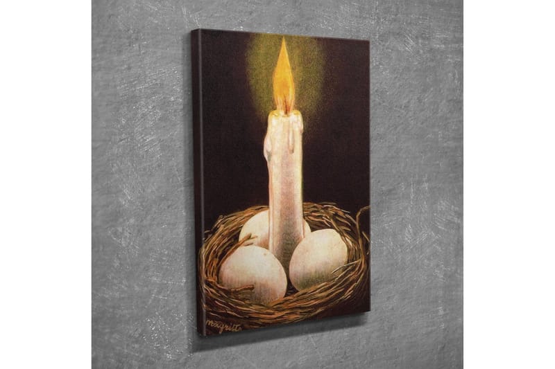 Canvastavla - Ljusnande ljus i ett bo med ägg - Vit / Brun / Gul - Inredning - Tavlor & konst - Canvastavlor