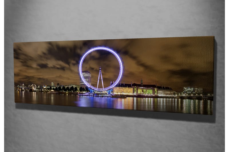 Canvastavla London Eye by night - Lila/Brun - Canvastavlor