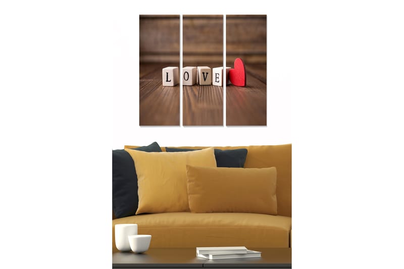 Canvastavla Love 3-pack Flerfärgad - 20x50 cm - Inredning - Tavlor & konst - Canvastavlor