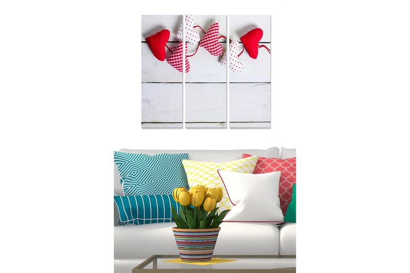 Canvastavla Love 3-pack Flerfärgad - 20x50 cm - Inredning - Tavlor & konst - Canvastavlor