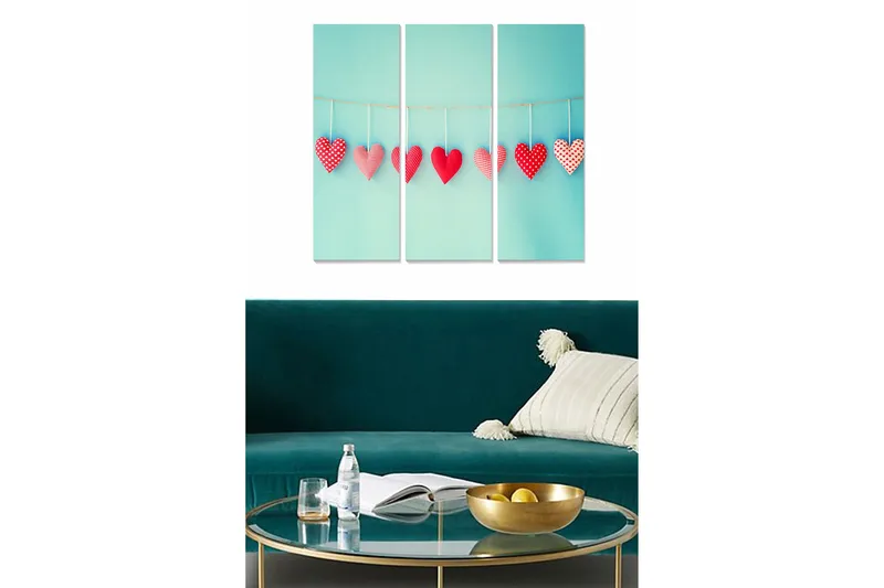 Canvastavla Love 3-pack Flerfärgad - 20x50 cm - Inredning - Tavlor & konst - Canvastavlor