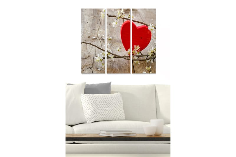 Canvastavla Love 3-pack Flerfärgad - 20x50 cm - Inredning - Tavlor & konst - Canvastavlor