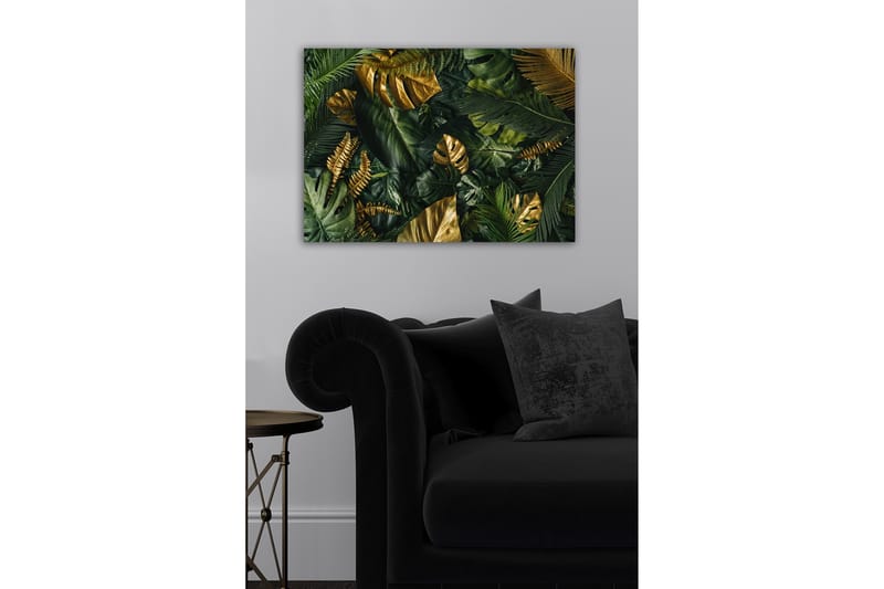 Canvastavla - Lummig samling av tropiska bladverk - Mörkgrön / Guld / Ljusgrön - Inredning - Tavlor & konst - Canvastavlor
