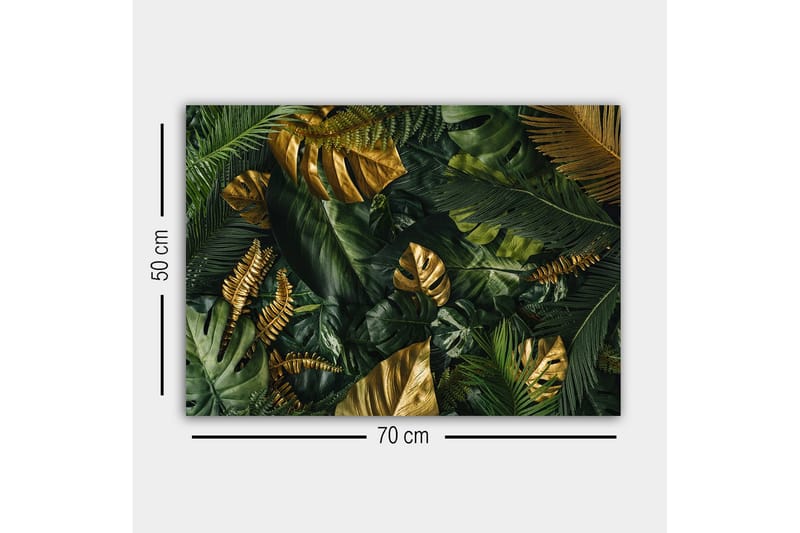Canvastavla - Lummig samling av tropiska bladverk - Mörkgrön / Guld / Ljusgrön - Inredning - Tavlor & konst - Canvastavlor