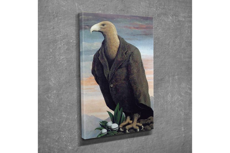 Canvastavla - Mänskligiserad örn i kostym stående på en klippa - Mörkbrun / Grön / Ljusblå - Inredning - Tavlor & konst - Canvastavlor
