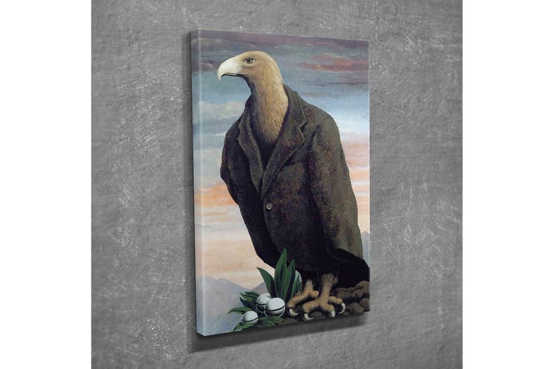 Canvastavla - Mänskligiserad örn i kostym stående på en klippa - Mörkbrun / Grön / Ljusblå - Inredning - Tavlor & konst - Canvastavlor