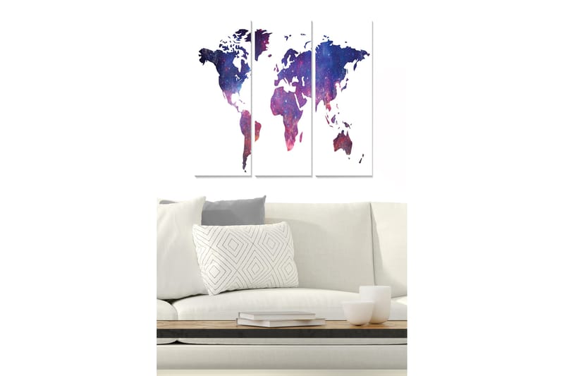 Canvastavla Map 3-pack Flerfärgad - 20x50 cm - Inredning - Tavlor & konst - Canvastavlor