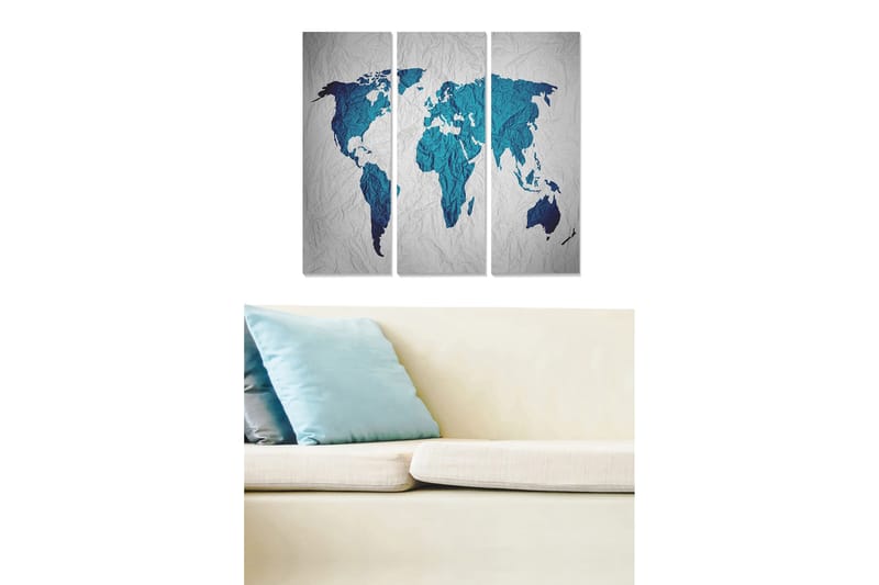 Canvastavla Map 3-pack Flerfärgad - 20x50 cm - Inredning - Tavlor & konst - Canvastavlor