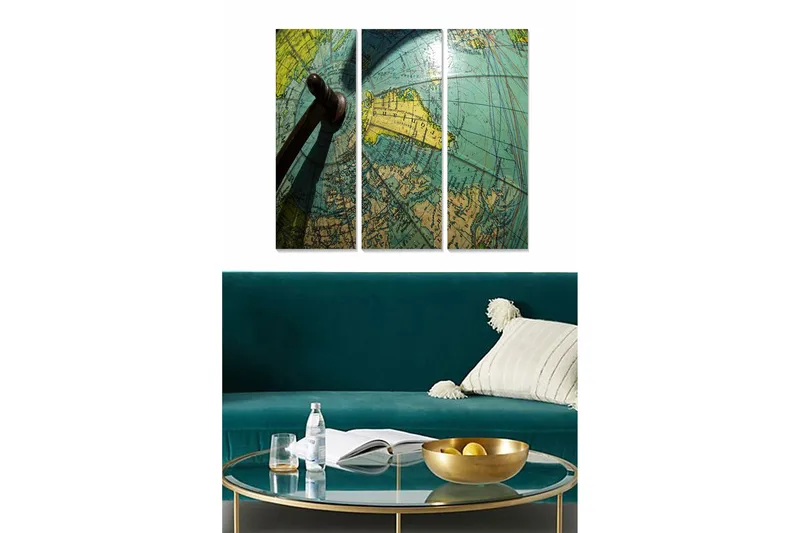 Canvastavla Map 3-pack Flerfärgad, 20x50 cm