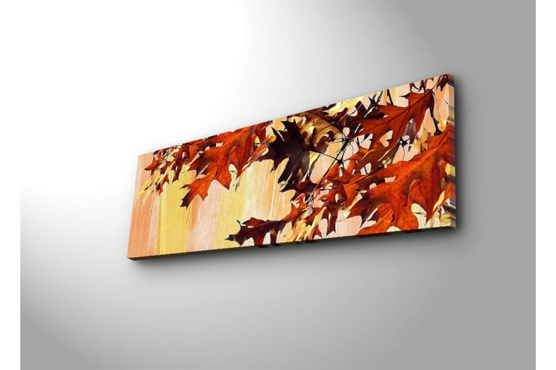 Canvastavla med LED-belysning 30x90 cm - Höstlöv i varma nyanser av röd och orange - Röd / Orange / Gul - Inredning - Tavlor & konst - Canvastavlor