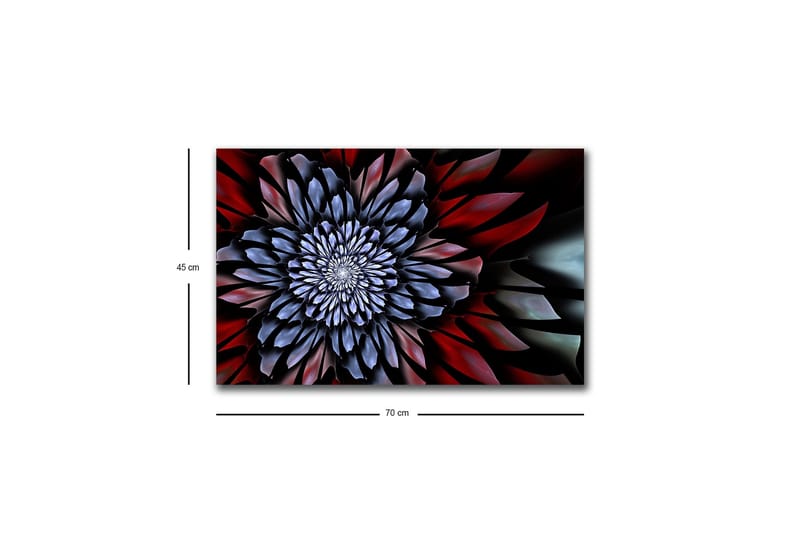 Canvastavla med LED-belysning - Abstrakt blomma med djupa färger - Mörkblå / Röd / Svart - Inredning - Tavlor & konst - Canvastavlor