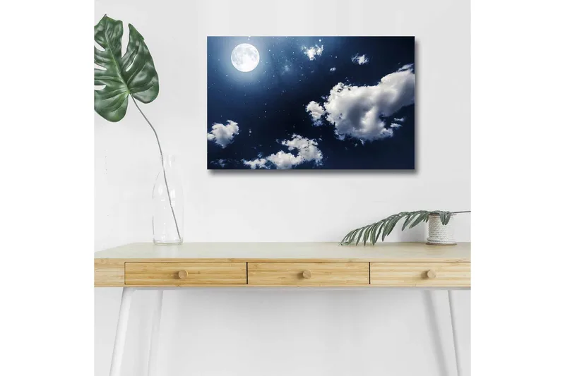 Canvastavla med LED-belysning - Ståtlig rosa träd i en färgglad äng, undefined