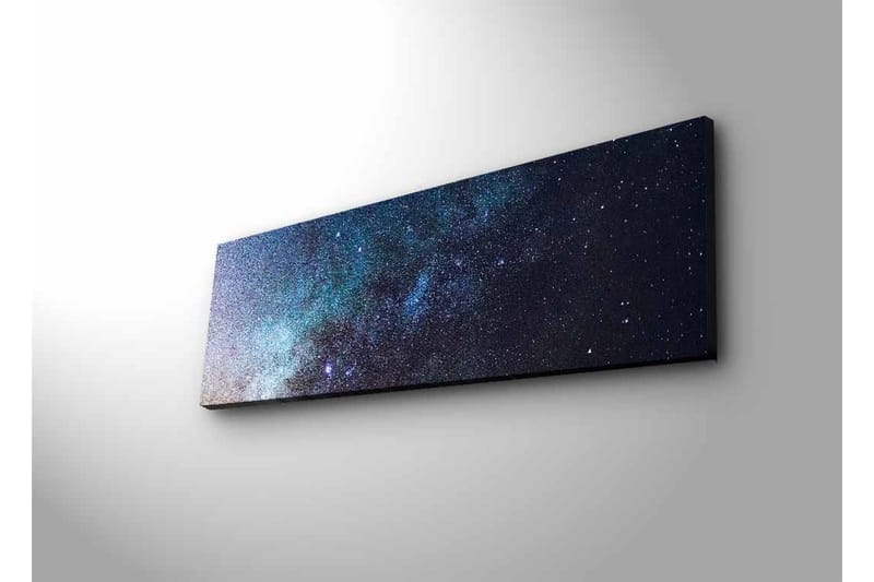 Canvastavla med LED-belysning - Stjärnhimmel med galaxer och stjärnor - Mörkblå / Svart / Ljusblå - Inredning - Tavlor & konst - Canvastavlor