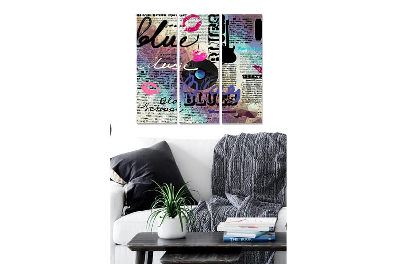 Canvastavla Music 3-pack Flerfärgad - 20x50 cm - Inredning - Tavlor & konst - Canvastavlor